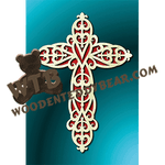Decorative Fret Cross | Fretwork Scroll Saw Pattern | Wooden Teddy Bear