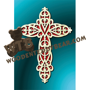 Decorative Fret Cross | Fretwork Scroll Saw Pattern | Wooden Teddy Bear