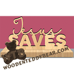 Jesus Saves | Fretwork Scroll Saw Pattern | Wooden Teddy Bear