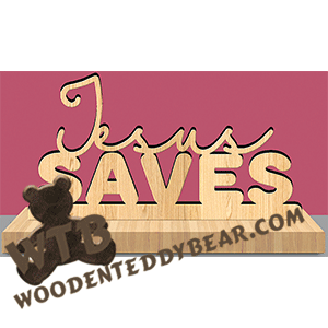 Jesus Saves | Fretwork Scroll Saw Pattern | Wooden Teddy Bear