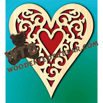 Decorative Heart #2 | Fretwork Scroll Saw Pattern | Wooden Teddy Bear