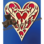 Decorative Heart #3 | Fretwork Scroll Saw Pattern | Wooden Teddy Bear