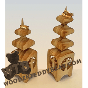 Two Compound Cut Ring Stands | Fretwork Scroll Saw Pattern | Wooden Teddy Bear