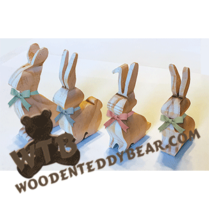 3-D Bunnies | Fretwork Scroll Saw Pattern | Wooden Teddy Bear