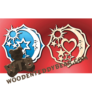 Celestial Plaques | Fretwork Scroll Saw Pattern | Wooden Teddy Bear