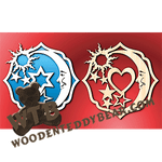 Celestial Plaques | Fretwork Scroll Saw Pattern | Wooden Teddy Bear