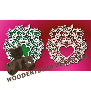 Flowers Plaque | Fretwork Scroll Saw Pattern | Wooden Teddy Bear