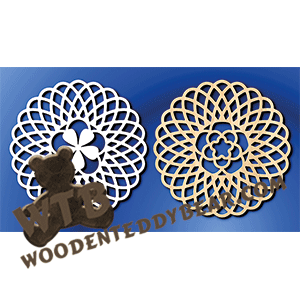Flower Center Trivets Set 1 | Fretwork Scroll Saw Pattern | Wooden Teddy Bear
