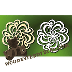 Flower Center Trivets Set 2 | Fretwork Scroll Saw Pattern | Wooden Teddy Bear