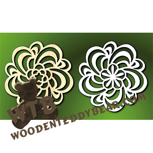 Flower Center Trivets Set 2 | Fretwork Scroll Saw Pattern | Wooden Teddy Bear