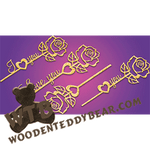 Stemmed Roses | Fretwork Scroll Saw Pattern | Wooden Teddy Bear