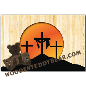 Good Friday | Fretwork Scroll Saw Pattern | Wooden Teddy Bear