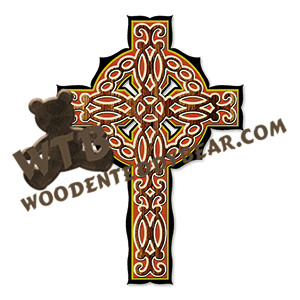 Multi-Layered Celtic Cross | Fretwork Scroll Saw Pattern | Wooden Teddy Bear