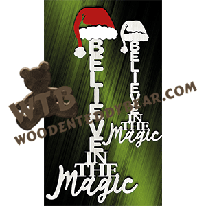 Believe in the Magic Word Art | Fretwork Scroll Saw Pattern | Wooden Teddy Bear