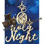 O Holy Night Tree | Fretwork Scroll Saw Pattern | Wooden Teddy Bear