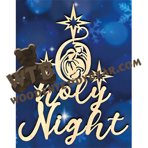 O Holy Night Tree | Fretwork Scroll Saw Pattern | Wooden Teddy Bear