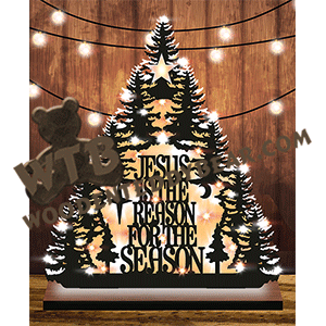 Jesus Is the Reason Tree | Fretwork Scroll Saw Pattern | Wooden Teddy Bear