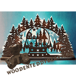 Trees Snow Globe Arch | Fretwork Scroll Saw Pattern | Wooden Teddy Bear