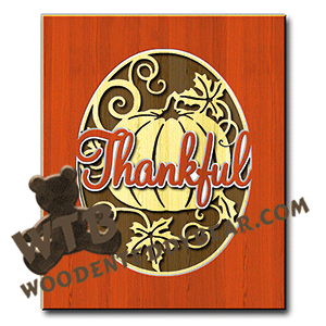 Layered Thankful | Fretwork Scroll Saw Pattern | Wooden Teddy Bear