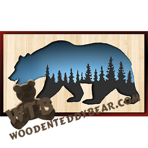 Bear Silhouette | Fretwork Scroll Saw Pattern | Wooden Teddy Bear
