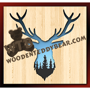 Deer Head Silhouette | Fretwork Scroll Saw Pattern | Wooden Teddy Bear