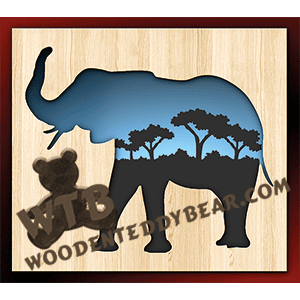 Elephant Silhouette | Fretwork Scroll Saw Pattern | Wooden Teddy Bear