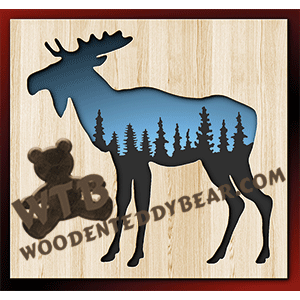 Moose Silhouette | Fretwork Scroll Saw Pattern | Wooden Teddy Bear