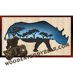 Rhinoceros Silhouette | Fretwork Scroll Saw Pattern | Wooden Teddy Bear