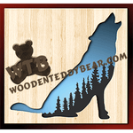 Wolf Silhouette | Fretwork Scroll Saw Pattern | Wooden Teddy Bear