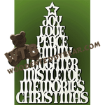 Words Christmas Tree | Fretwork Scroll Saw Pattern | Wooden Teddy Bear