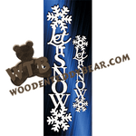 Let It Snow Word Art | Fretwork Scroll Saw Pattern | Wooden Teddy Bear