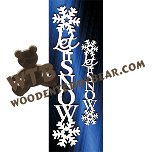 Let It Snow Word Art | Fretwork Scroll Saw Pattern | Wooden Teddy Bear