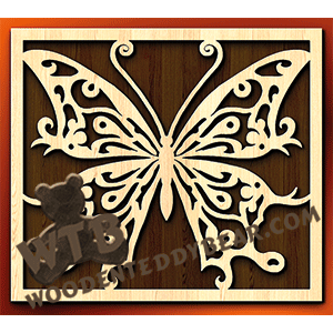 Butterfly #16 | Fretwork Scroll Saw Pattern | Wooden Teddy Bear
