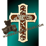 Cornucopia Cross | Fretwork Scroll Saw Pattern | Wooden Teddy Bear