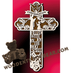 Confirmation Cross - Girl | Fretwork Scroll Saw Pattern | Wooden Teddy Bear