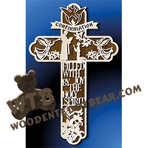 Confirmation Cross - Boy | Fretwork Scroll Saw Pattern | Wooden Teddy Bear