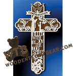 Confirmation Cross - Boy | Fretwork Scroll Saw Pattern | Wooden Teddy Bear