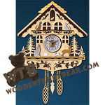 Woodland Wall Clock | Fretwork Scroll Saw Pattern | Wooden Teddy Bear