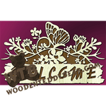Welcome Slab with Butterfly #2 | Fretwork Scroll Saw Pattern | Wooden Teddy Bear