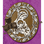 Holly Framed Mary & Jesus #2 | Fretwork Scroll Saw Pattern | Wooden Teddy Bear