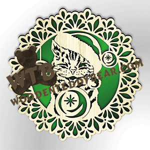 Christmas Cat Plaque or Trivet