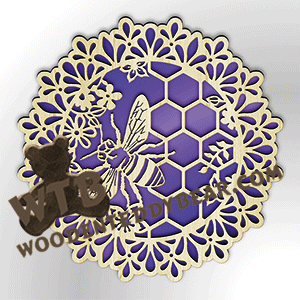 Bee Plaque or Trivet | Fretwork Scroll Saw Pattern | Wooden Teddy Bear