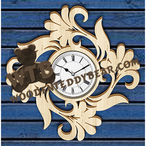 Decorative Wall Clock #4 | Fretwork Scroll Saw Pattern | Wooden Teddy Bear