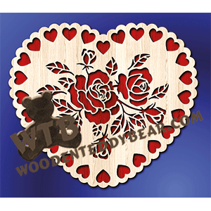 Large Heart Rose Plaque