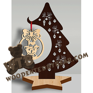 Ornament Tree 15 | Fretwork Scroll Saw Pattern | Wooden Teddy Bear