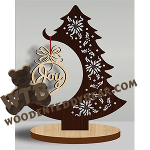 Ornament Tree 18 | Fretwork Scroll Saw Pattern | Wooden Teddy Bear