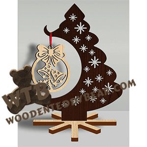 Ornament Tree 19 | Fretwork Scroll Saw Pattern | Wooden Teddy Bear