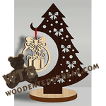 Ornament Tree 20 | Fretwork Scroll Saw Pattern | Wooden Teddy Bear