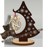 Ornament Tree 21 | Fretwork Scroll Saw Pattern | Wooden Teddy Bear