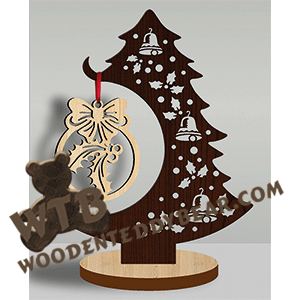 Ornament Tree 22 | Fretwork Scroll Saw Pattern | Wooden Teddy Bear